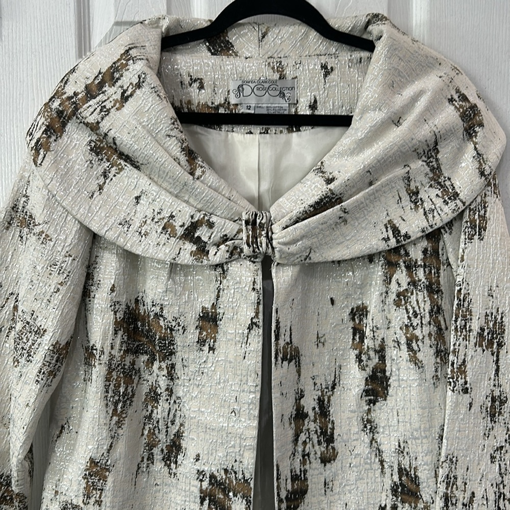 Stunning metallic sheen Dorinda Clark- Cole Rose Collection jacket Size 12 - Picture 2 of 5
